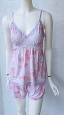 VTG Y2K Laura Ashley 2pc pajama babydoll top  shorts bottom floral Medium