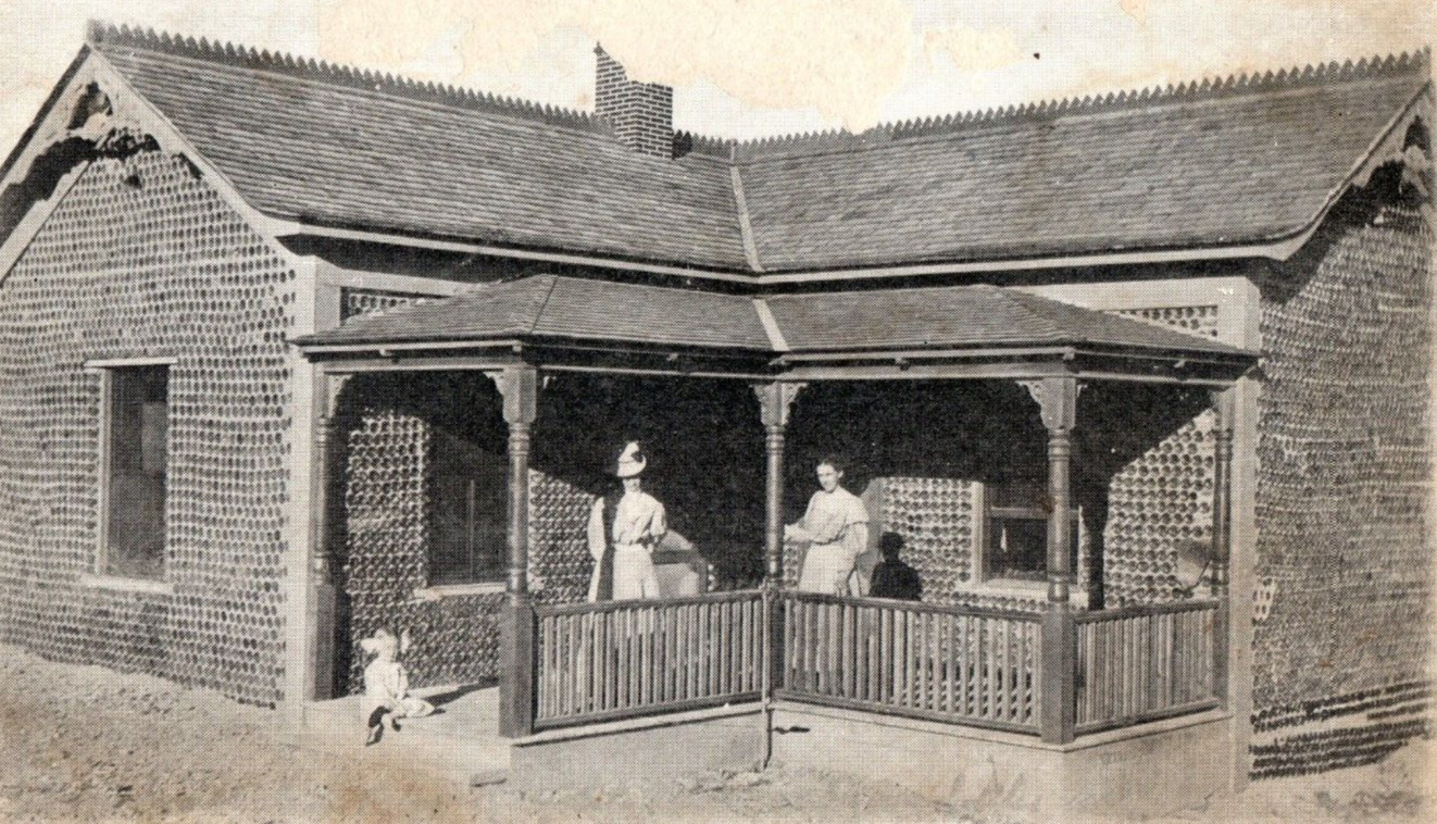 1907 House Built Of Bottles Owner Sent ? Rhyolite Nevada Vintage Postcard F140