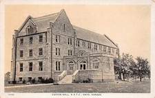 Fort Hays State University KS Kansas Campus Custer Hall Dorm Vtg Postcard B56