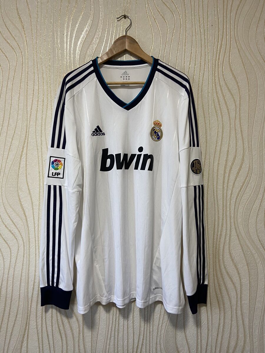 REAL MADRID 2012 2013 HOME SHIRT JERSEY LONG SLEEVE ADIDAS REAL MADRID 2012 2013 HOME SHIRT JERSEY LONG SLEEVE ADIDAS