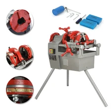 Electric Pipe Threader Machine 750W Cutter Pipe Threader 1/2"-2" NPT Threading