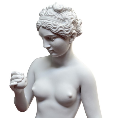 Venus Col Knob Sculpture Table White Marble with Base IN Alabaster H 40cm - Picture 2 of 8