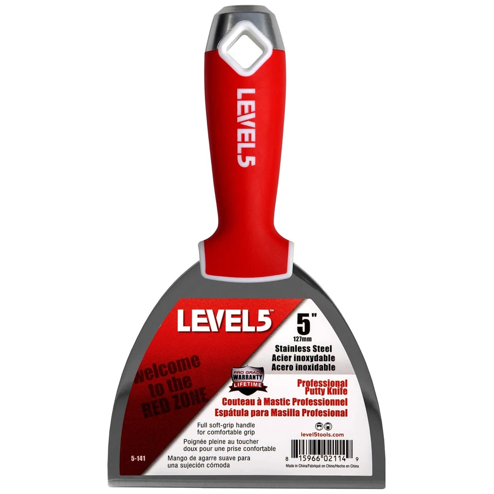 LEVEL5 Drywall Finishing Hand Tool Set with Tool Bag | Stainless Steel 5-680 - Image 3 of 4