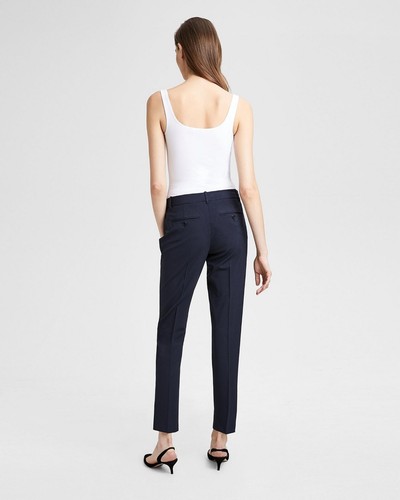 NWT Theory Testra 2 Wool Blend Ankle Length Pants Navy Size 0 $335 - Picture 2 of 10