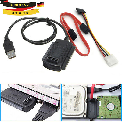 B45 USB Konverter Adapterkabel 50cm für 2,5''3,5'' SATA IDE Festplattenlaufwerke