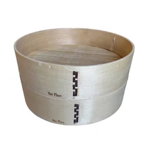 Our Place Set of 2 Natural Spruce Bamboo Steamers 10.25in. New w/o Box