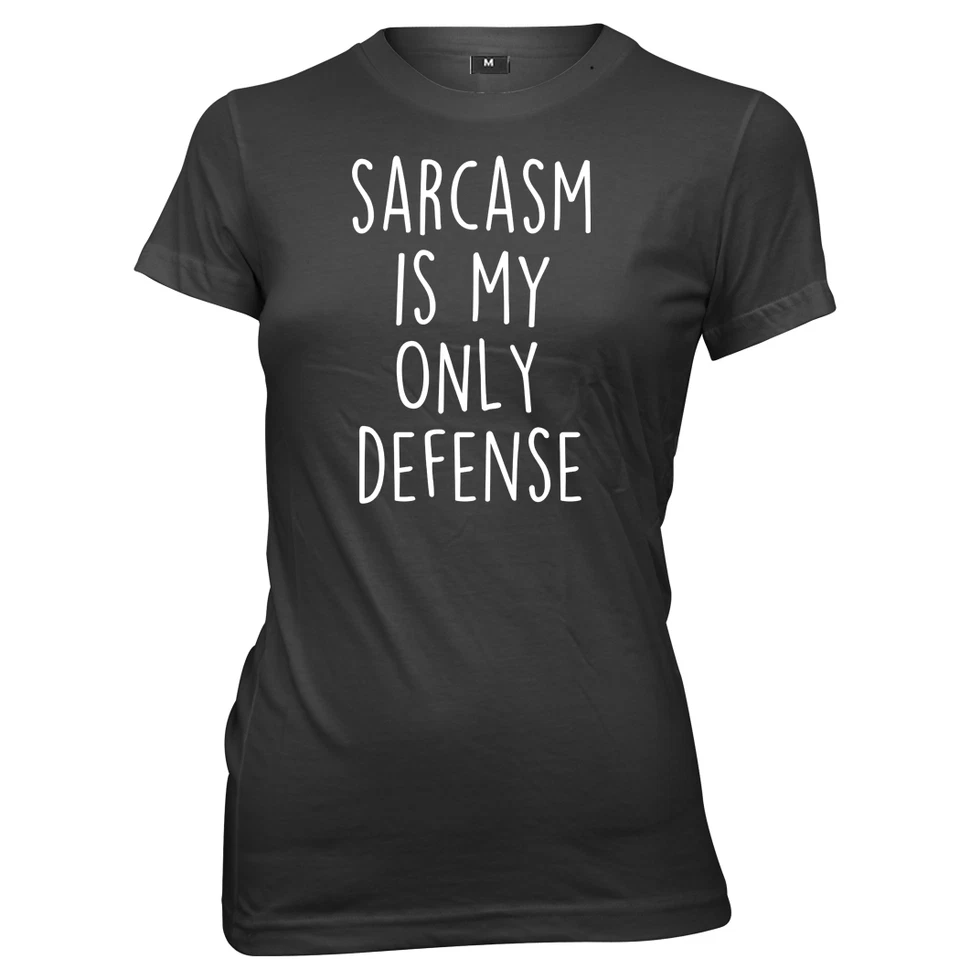 DAYTRIPPER CLOTHING Sarcasm Is My Only Defense womens Ladies Funny Slogan T-shirt