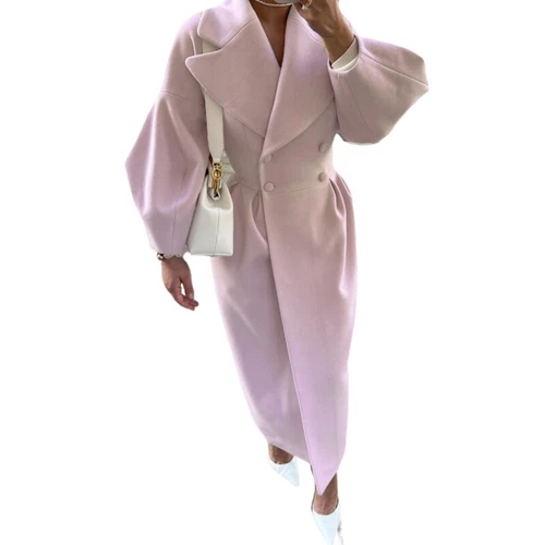 Mujeres Cárdigan de Lana Chaqueta Damas Fiesta Larga Maxi Manga Trench Coat - Imagen 16 de 49