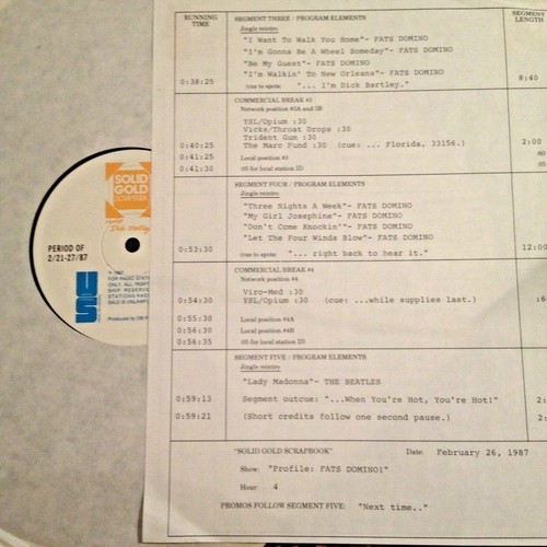 2/26/87 SOLID GOLD SCRAPBOOK FATS DOMINO TRIBUTE w/20 GREAT FATS DOMINO HITS - Picture 2 of 2