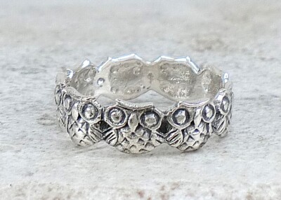  .925 STERLING SILVER DETAILED WISE OWL BAND RING size 9 style# r3410