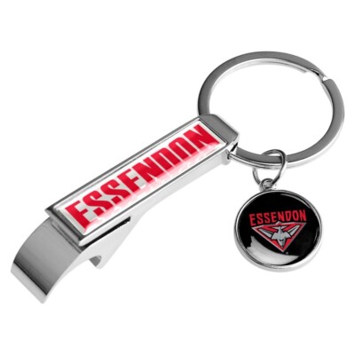 AFL Bottle Opener Key Ring - Essendon Bombers - Metal Keyring