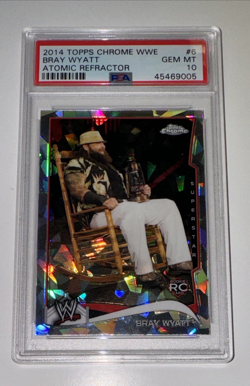 PSA 10 GEM MINT BRAY WYATT 2014 TOPPS CHROME WWE #6 ATOMIC REFRACTOR RC ROOKIE