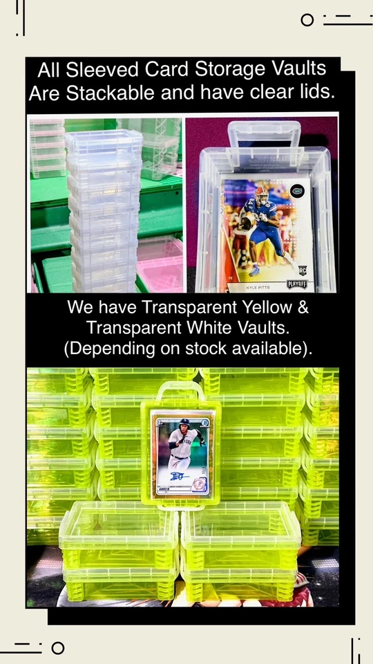 (8-Pack) Baseball Card Storage Boxes - Clear Stackable Holds Penny Sleeved Cards - Image 3 of 4