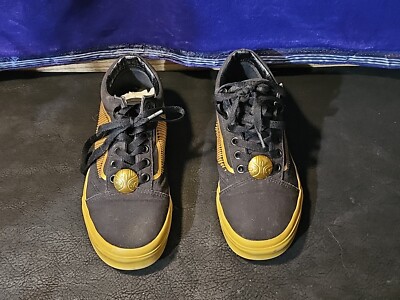 Vans Harry Potter Golden Snitch Black Gold Skate Sneakers Womens 