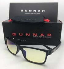 New GUNNAR Computer Glasses VERTEX 54-16 Onyx Black Frame w/ Amber Yellow Lenses
