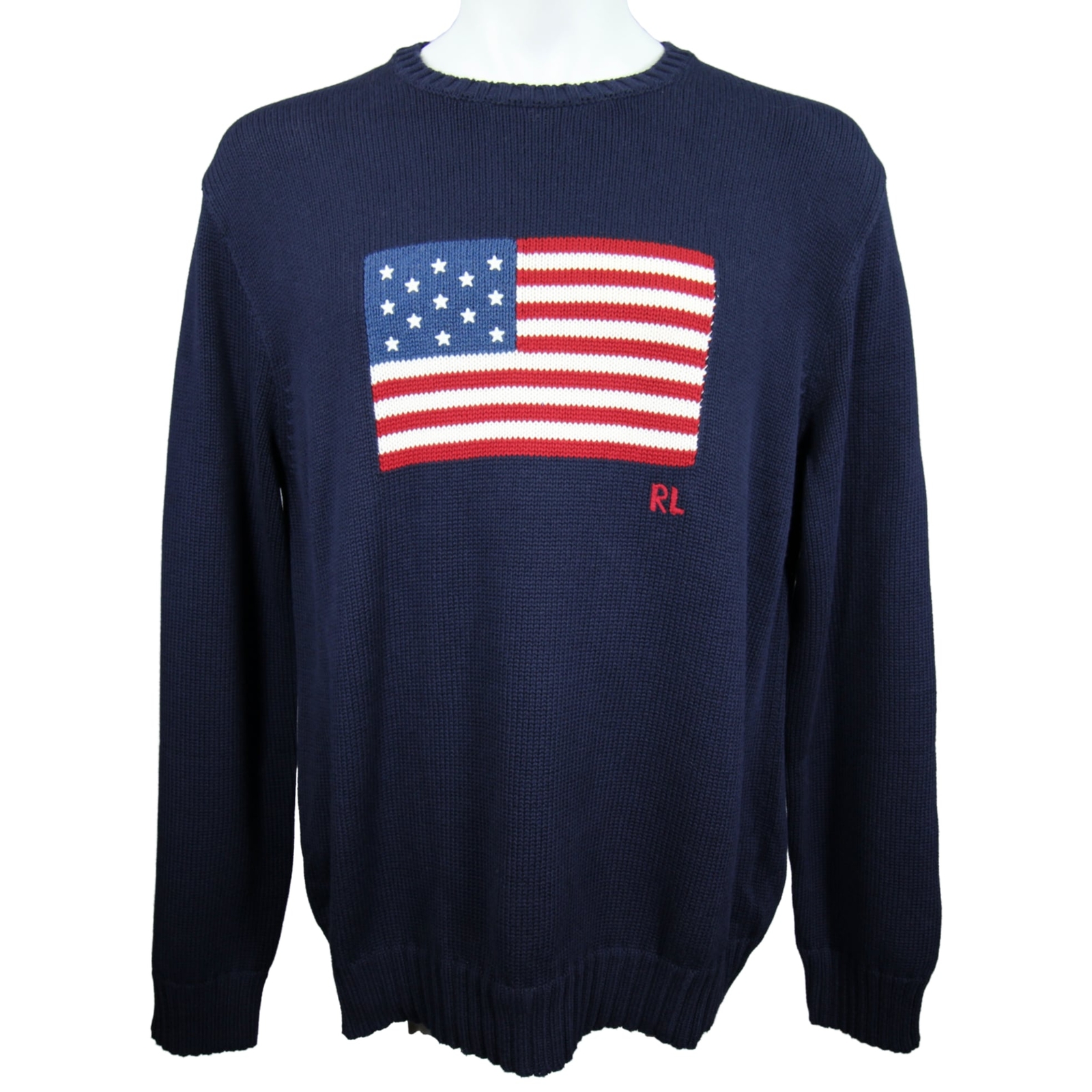 American Flag Sweater Size XL Navy USA 