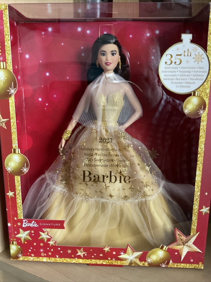 Barbie Signature 2023 Holiday Barbie (35 Aniversario) Muñeca Rubia #4
