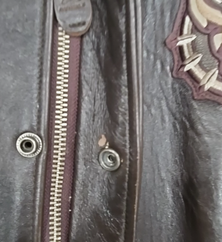 Avirex Medicine Man Vintage Leather Jacket size XL Brown Tan Bomber - Picture 7 of 24