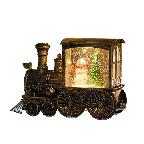 Christmas Train Snow Globe Lighted Glitter Snow Globe Battery Ornaments - Picture 11 of 11