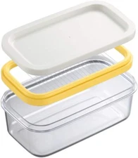Butter Dish With Lid And Cutter Plastic Butter Keeper Container Case For Counter