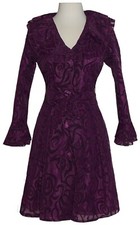 Jerry T Jacket Nwt Size Small Purple Spread Lapel Button Front Lined Tie Belt