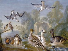 WATERFOWL ON A POND BIRDS P. Casteels Tile Mural Kitchen Backsplash Ceramic 10x8