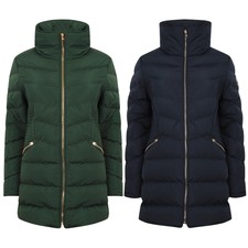 Tokyo Laundry Women's Shiso Funnel Neck Padded Quilted Puffer Coat Longline