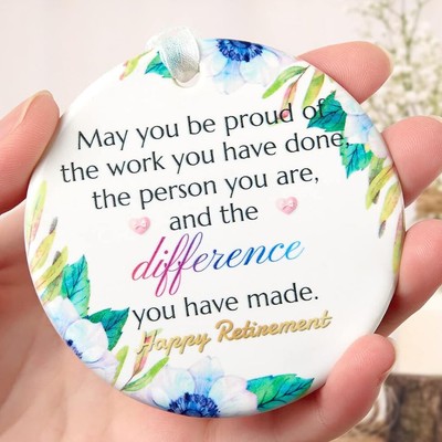 Retirement 2024 Happy Ornament Teacher Nurse Coworker Sister Ceramic Christmas