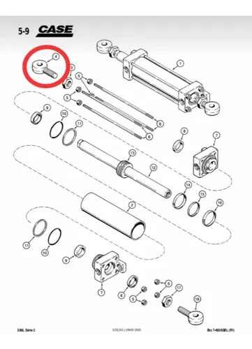 Eye Ball Joint Bolt & Nut Steering Right R/H Thread Fits Case 580M 580L G106813 - Image 3 of 4
