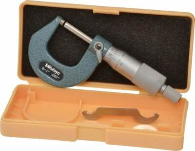 Mitutoyo 0 to 1'' Range, 0.001'' Graduation, Mechanical Outside Micrometer Ratc...