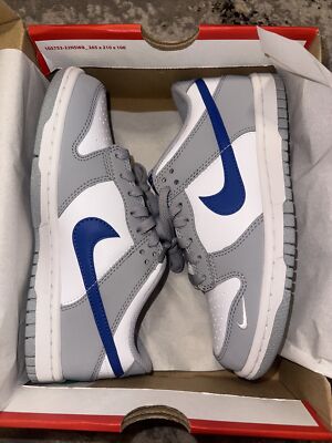 NEW Nike Dunk Low Sz 4.5 Men Youth FN3878 001 Gray Game Royal Blue  