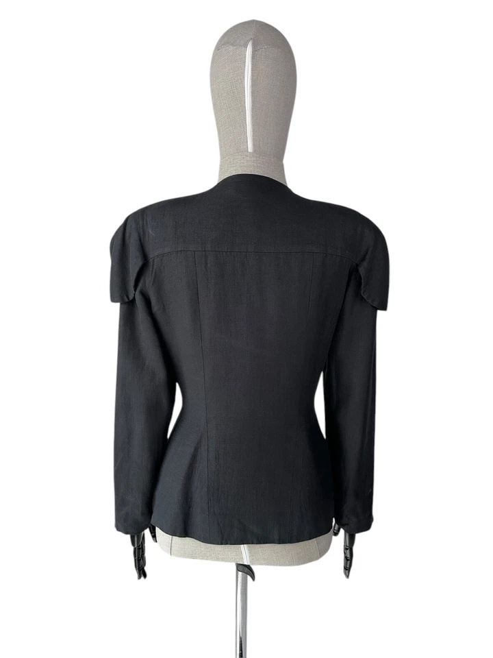 Chaqueta Blazer Vintage Años 70 LANVIN PARIS Lino Doble Pecho Foto 3 de 4