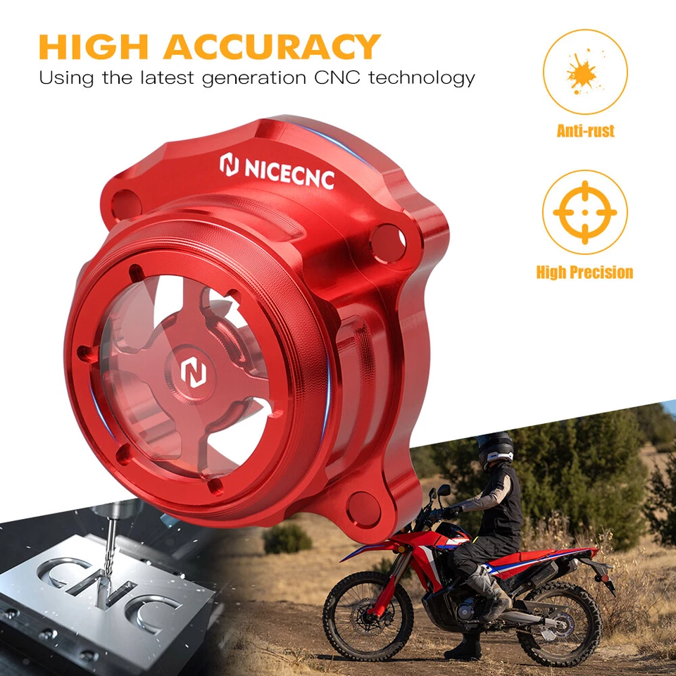 NICECNC For Honda CRF250L 13-21/CRF300L 21-23 Clear Engine Oil Filter Cover Cap - Image 4 of 4