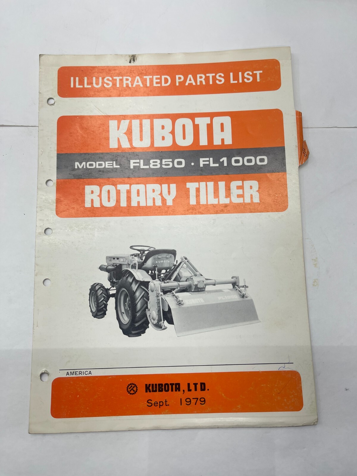 Kubota Illustrated Parts List for Model FL850 & FL1000 Rotary Tiller eBay