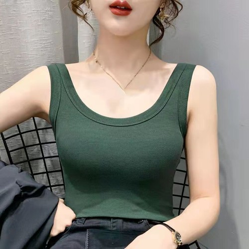 Damen Uni Camisole Gerippt Tank Top Slim Fit Stretch Ärmellos Unterhemd Sexy - Bild 20 von 47