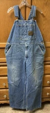 Work N Sport Men’s Light Blue Denium Jean Overalls Size 40X28
