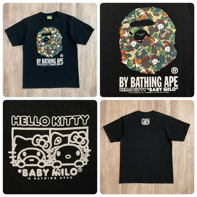 BAPE × SANRIO HELLO KITTY Milo APE HEAD T-shirt ABC CAMO A Bathing