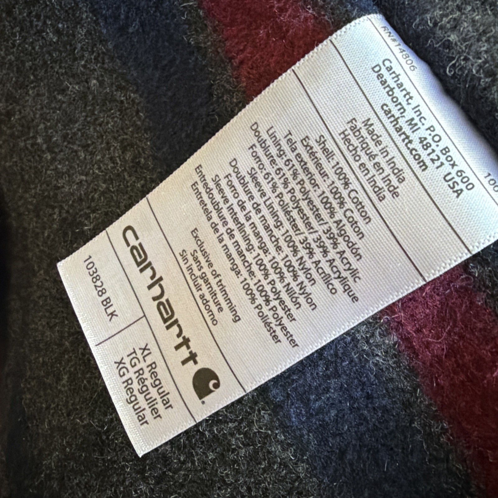 Carhartt Mens Duck Detroit Jacket XL Regular Black Blanket Lined w/ Company Logo thumbnail 7