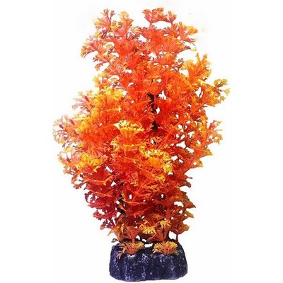 Orange Aquarium Plant Artificial Plastic Fish Tank Decor Realistic Ornament
