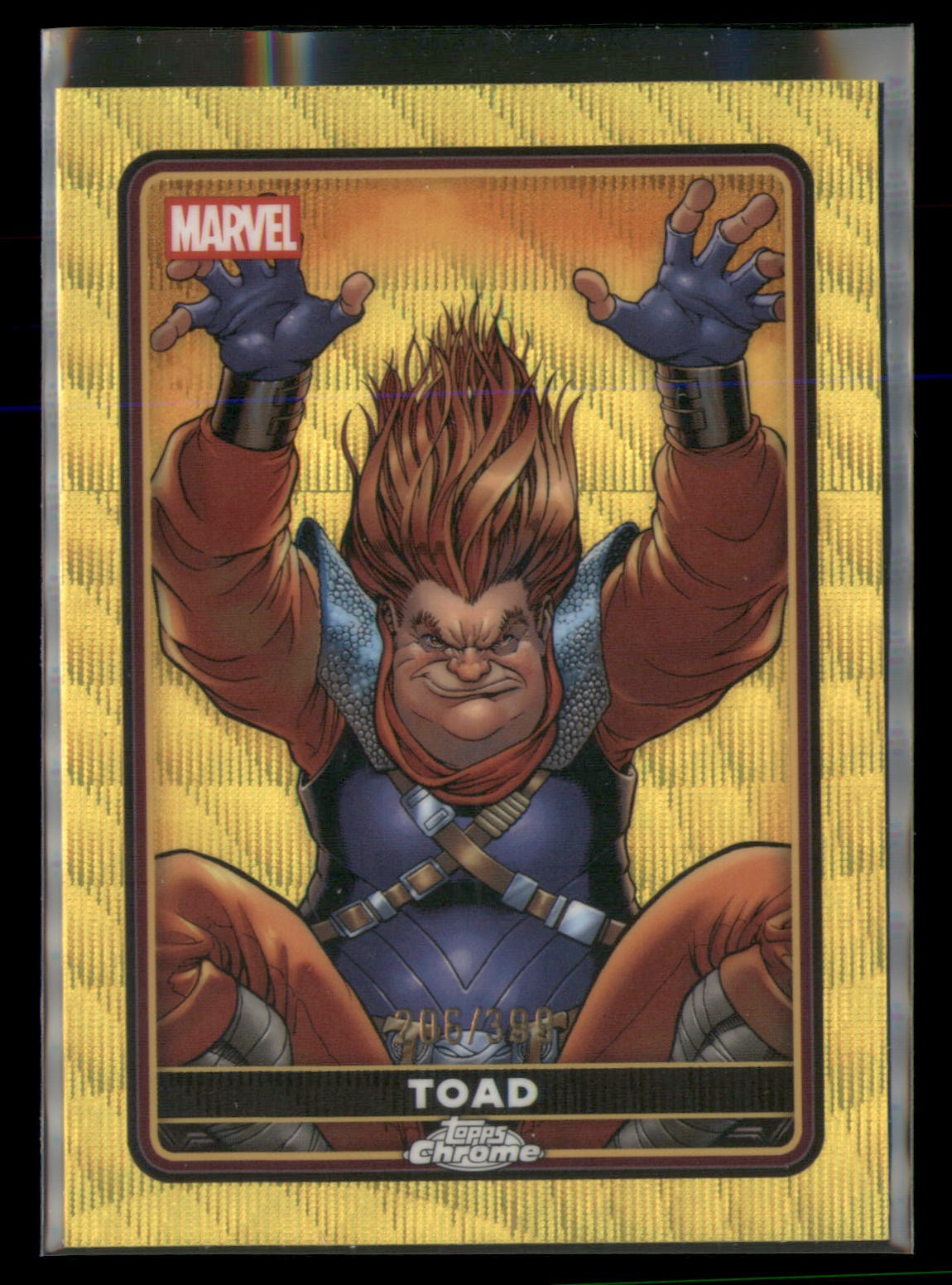 2025 Topps Chrome Marvel Deadpool #12 Toad Yellow Wave Refractor #/399