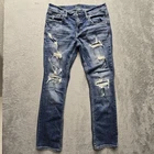 BKE Jake Straight Jeans 34x32 Distressed Blue Denim Stretch Medium Wash Pockets