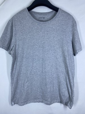 Lacoste Shirt Mens Large Heather Gray Solid Short Sleeve Crew Logo Undershirt US