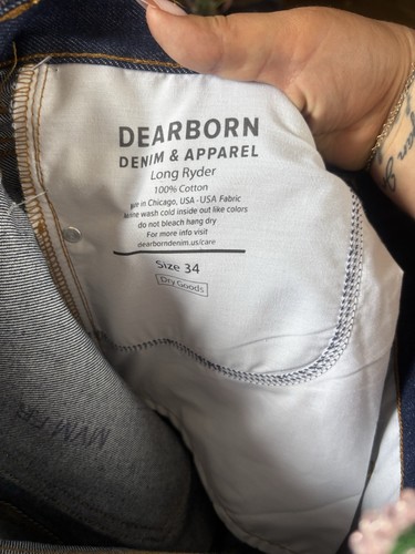 Dearborn Long Ryder Work Jeans 34x35 5 Button Dark Wash - Picture 6 of 6