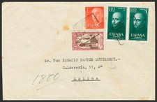 Ex-Spanish Colonies. Tangier. Cover 1955. 10 Cts Red Charity And Stamps