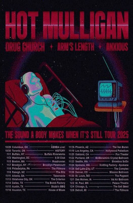 Hot Mulligan The Sound A Body Makes When It's Still Tour 2025 Poster