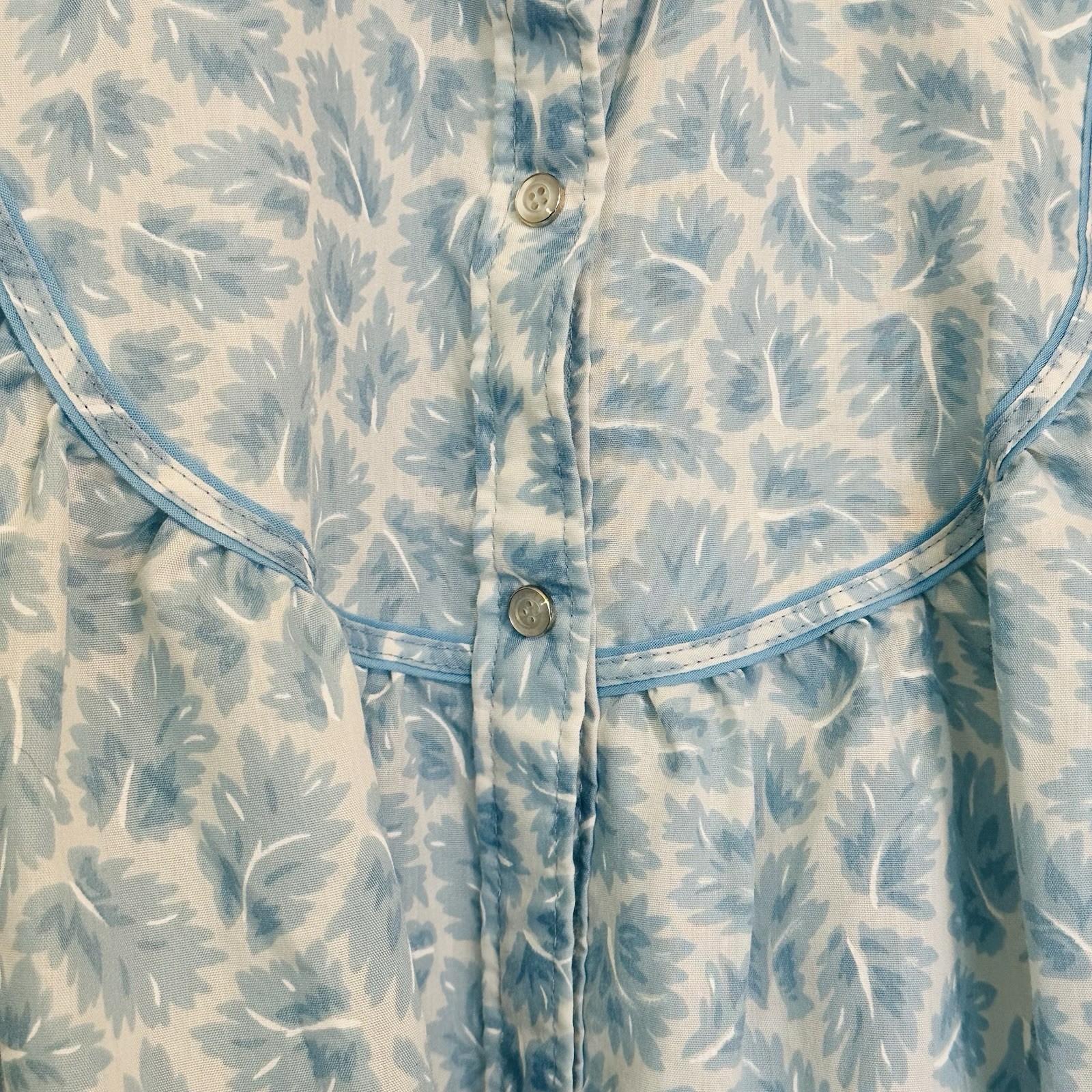 Vtg Floral Housecoat Pearl Snap Housedress Duster… - image 4