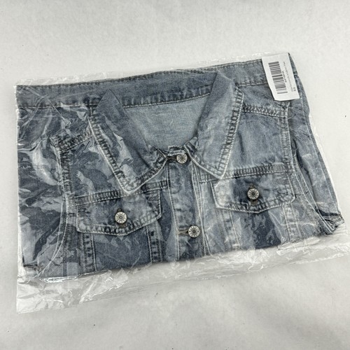 Kinder Denim Jeansweste ärmellose Jacke hellblau Mode Knopfleiste Größe 9+ - Bild 7 von 9