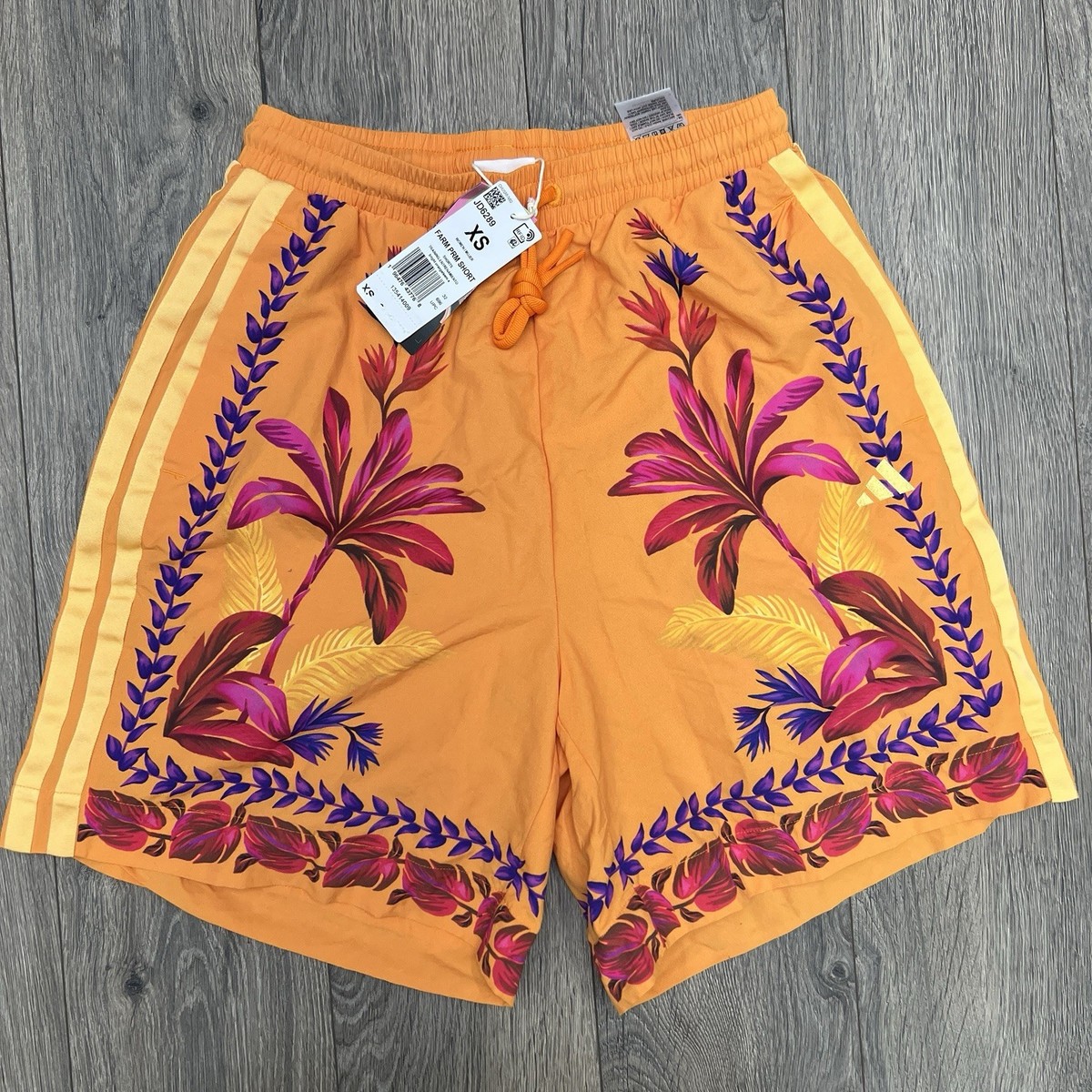 Adidas x Farm Rio Premium Shorts Size XS Womens Bright Orange $100