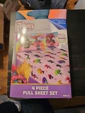 Trolls Band Together 4 Piece Full Sheet Set Super Soft Microfiber,