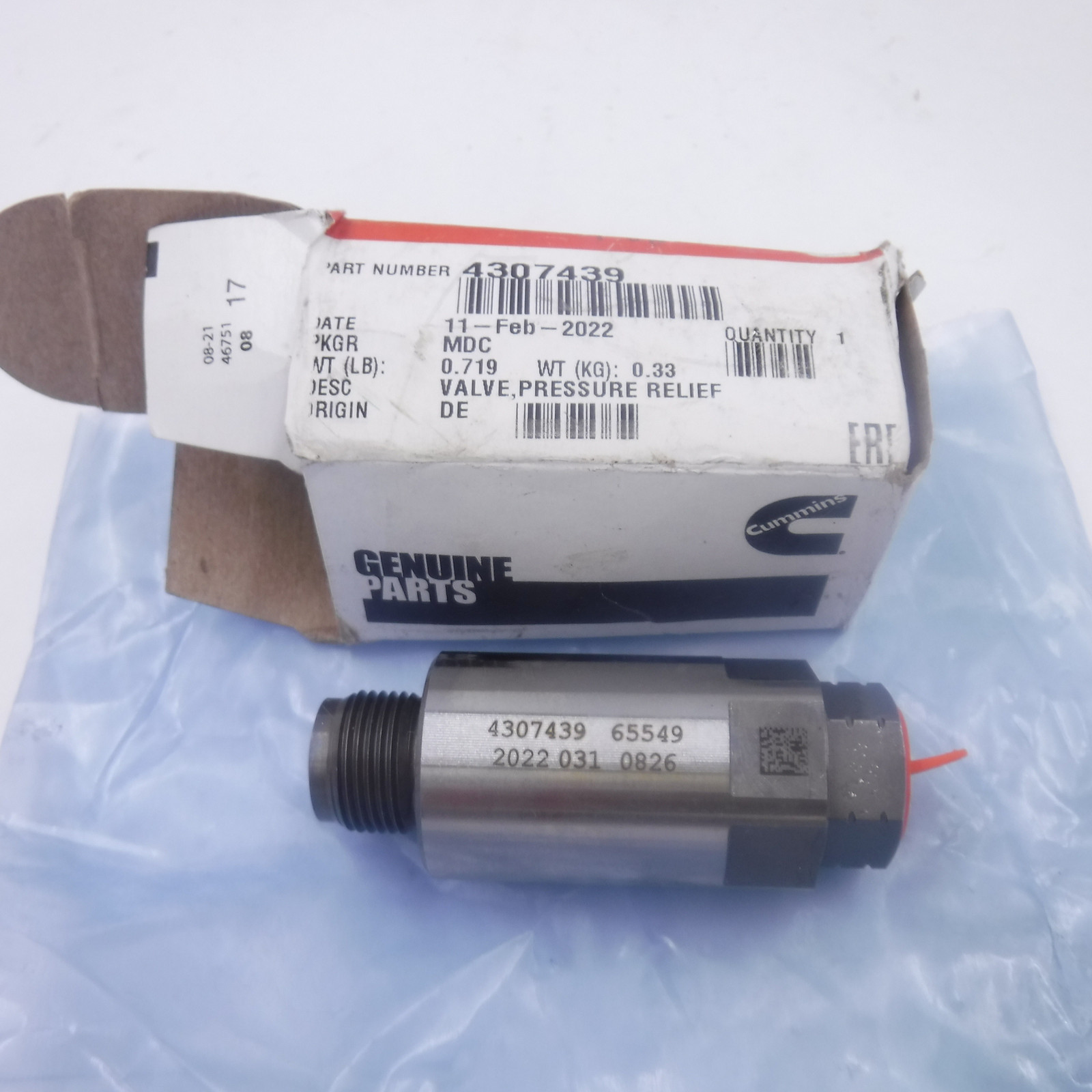 ヘアゴム No.348 OEM Cummins Pressure Relief Valve 4307439 For 8.9L ISC ISL Engines